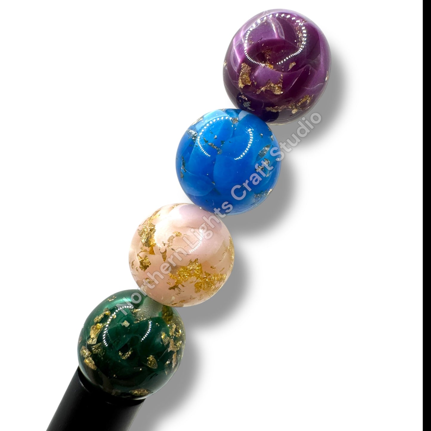 16mm Gold Flake Marble Beads- 20 pcs.