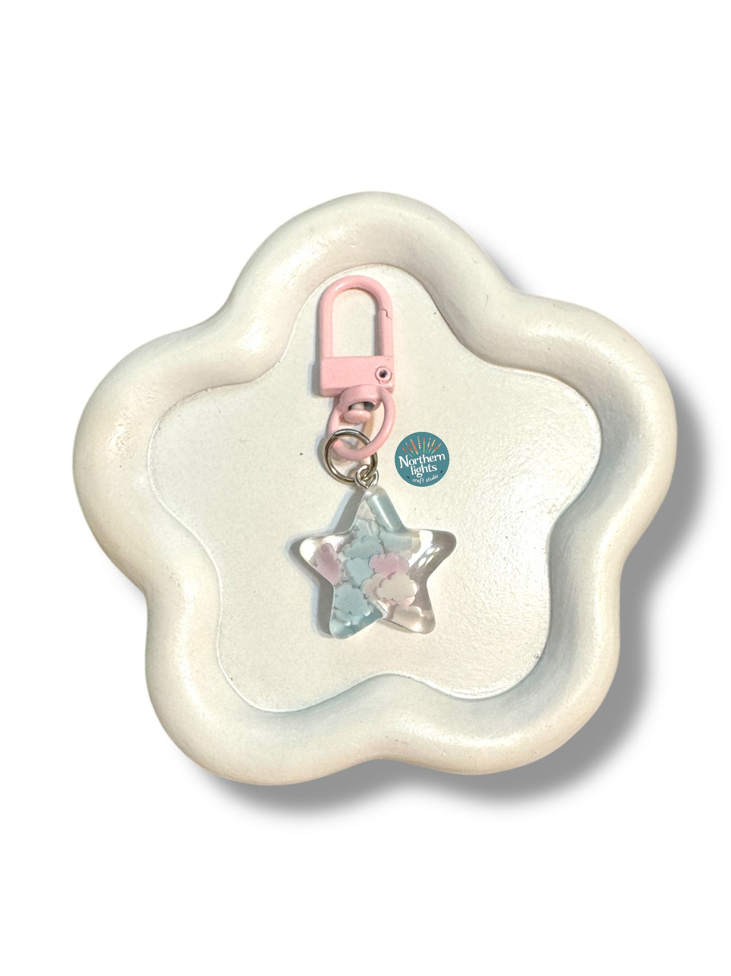 Acrylic Star Swivel Keyring for DIY - 1 piece