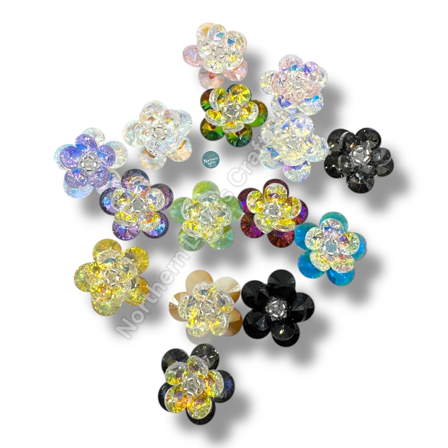 Handmade Crystal Flower Double Layer Bead - 26mm
