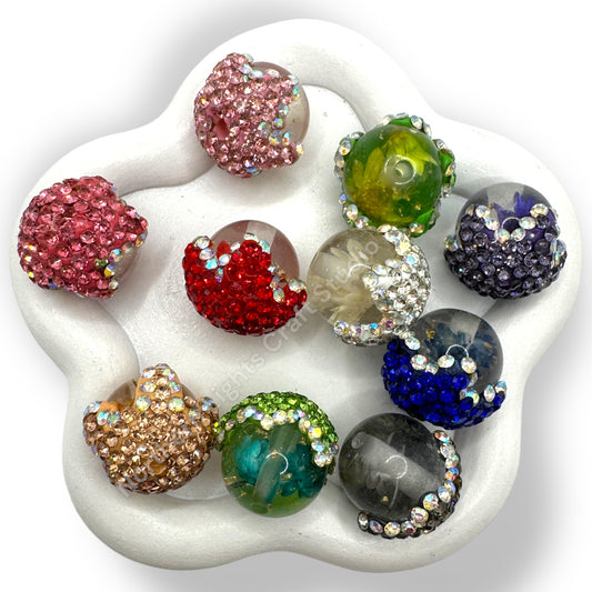Rhinestone Flower Drip Beads