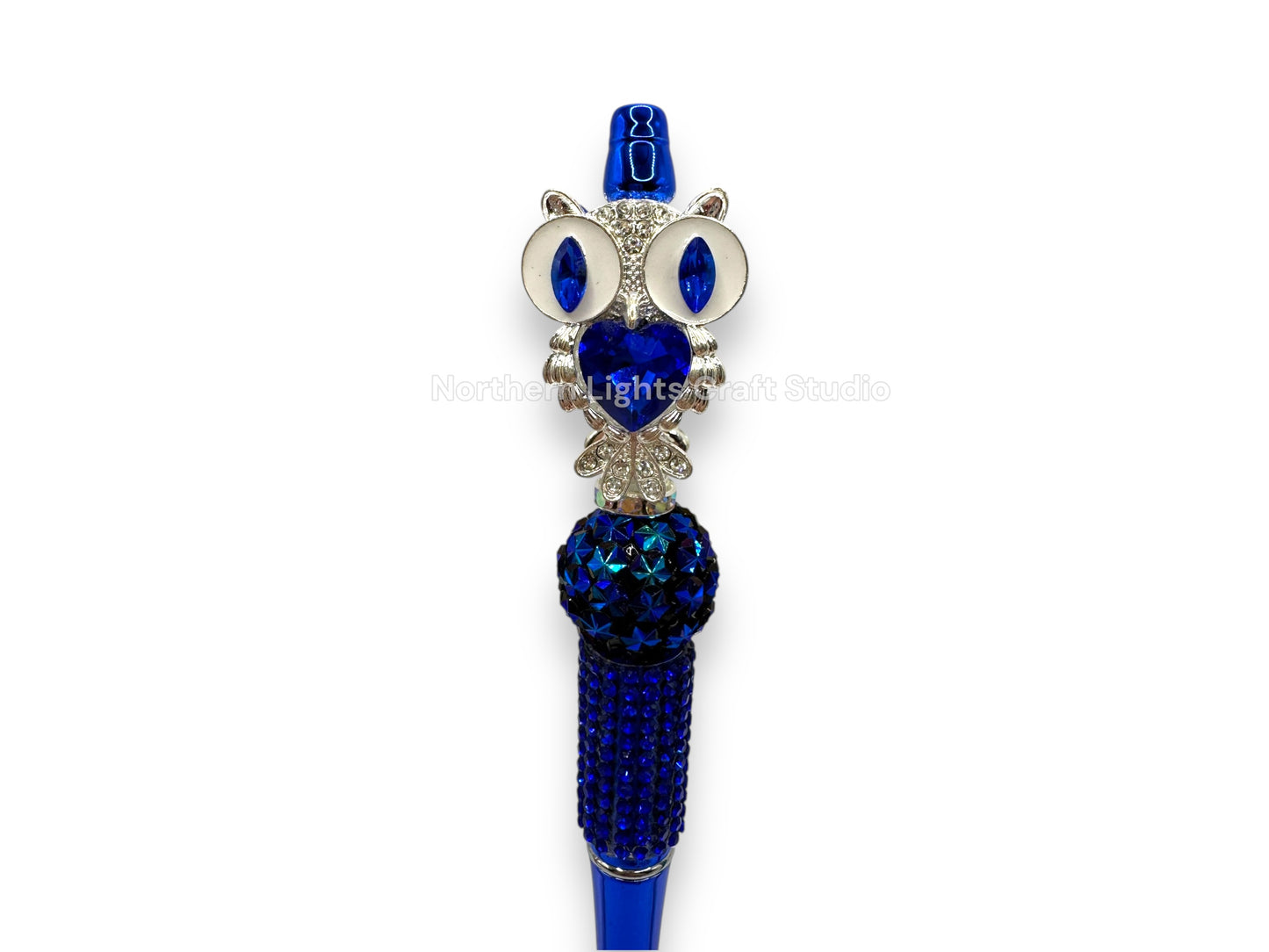 Fancy Handcrafted Silver Crystal Owl Pens