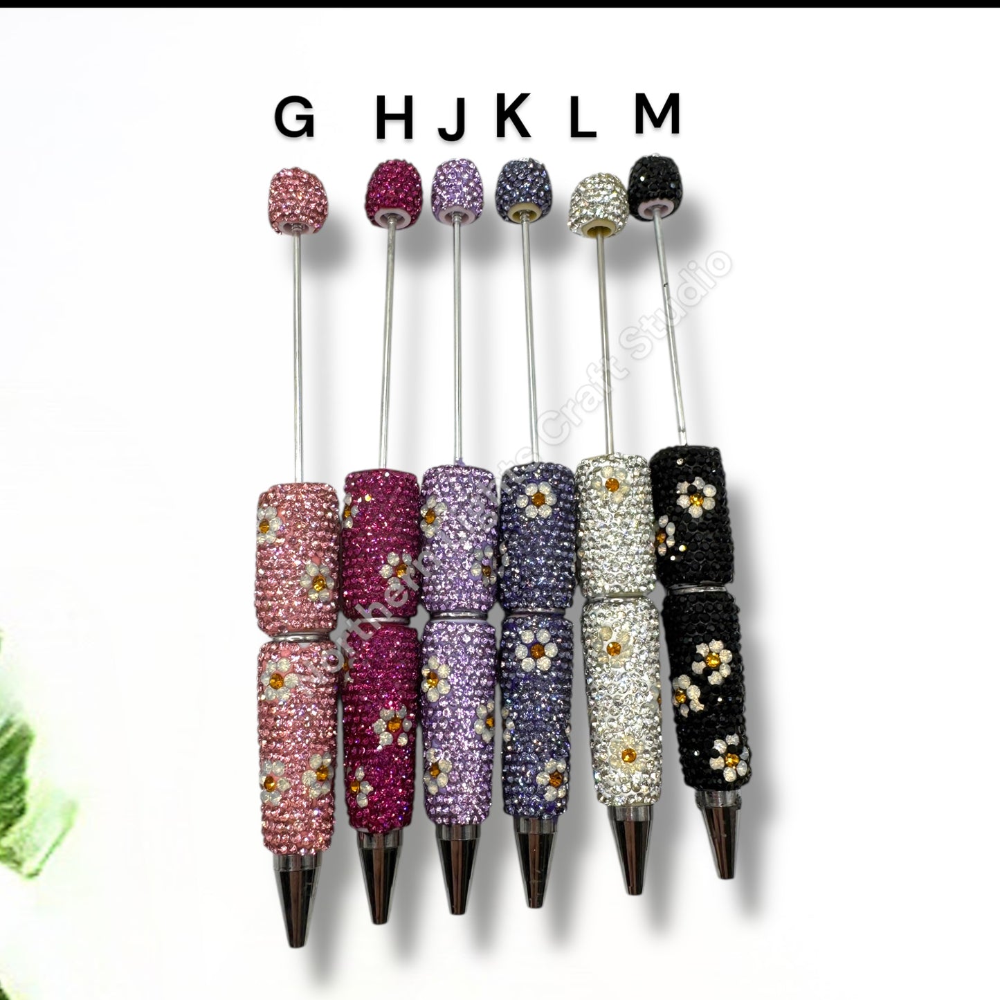 Beadable Rhinestone Flower Pen