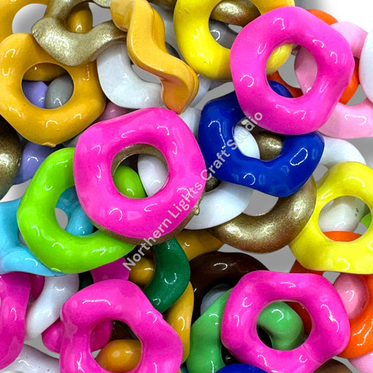 Colorful Wavy Spacer 16mm Mix of 50 pcs.