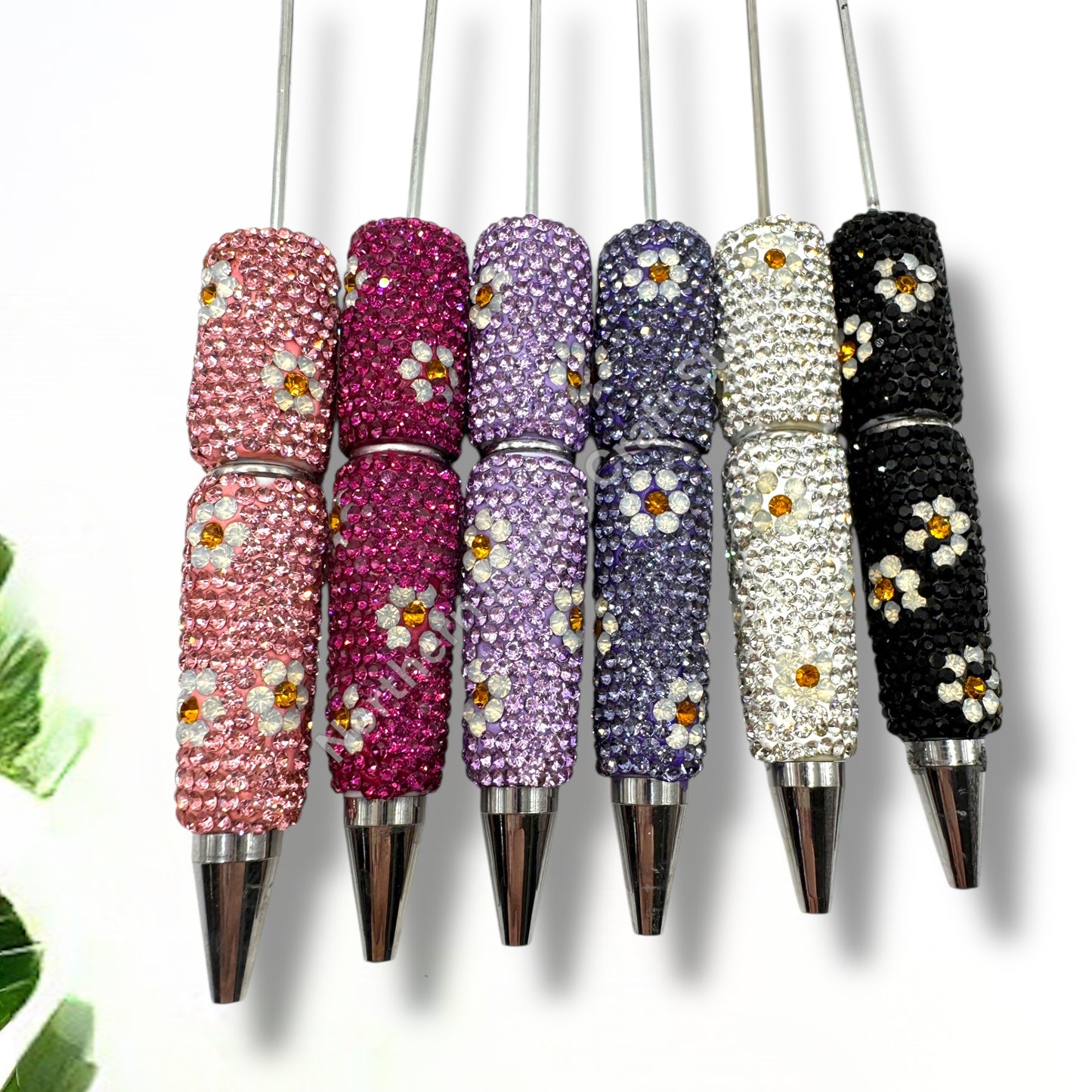 Beadable Rhinestone Flower Pen
