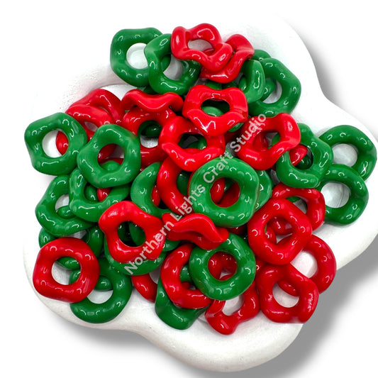 Christmas Wavy Spacer 16mm Mix of 50 pcs.