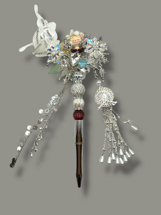 Fancy SP Silver Fantasy Moon Pen With Lighted Lantern