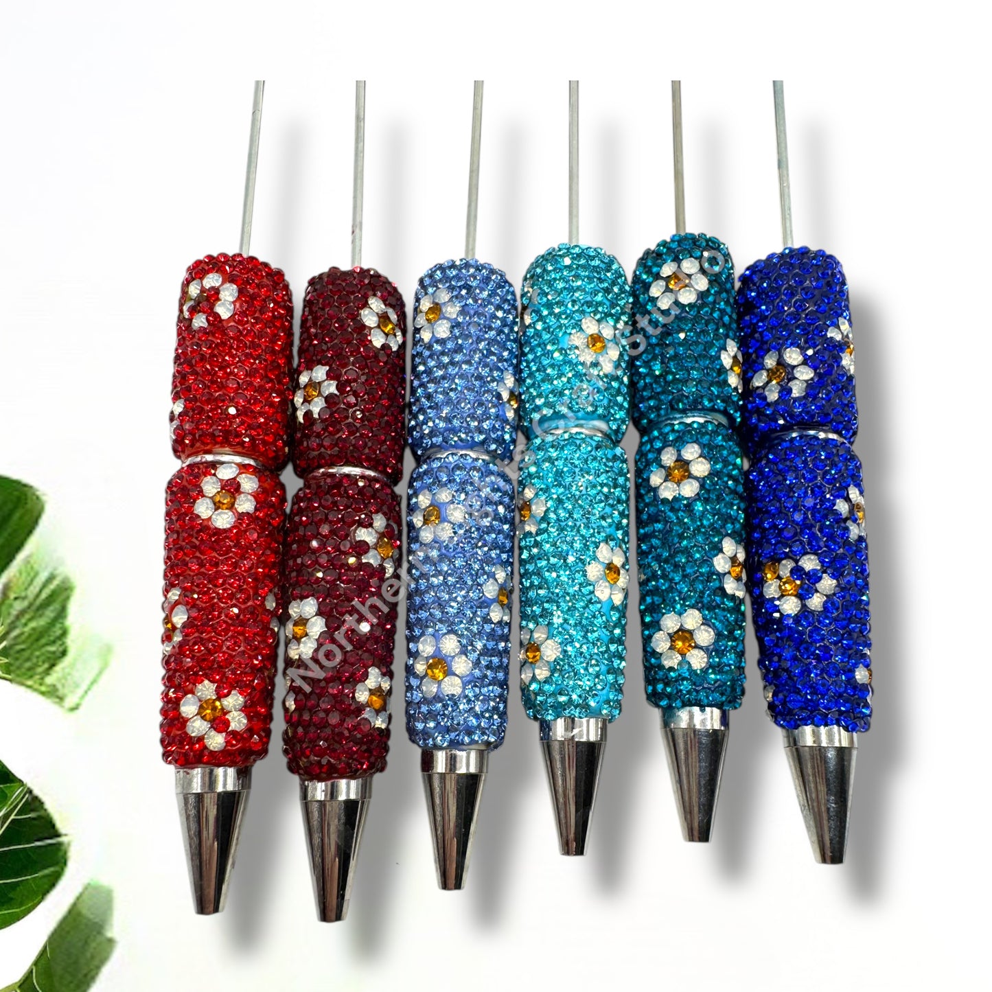 Beadable Rhinestone Flower Pen