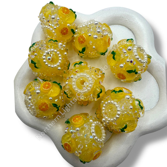 Sugar Lemon Charm Beads 4pcs.