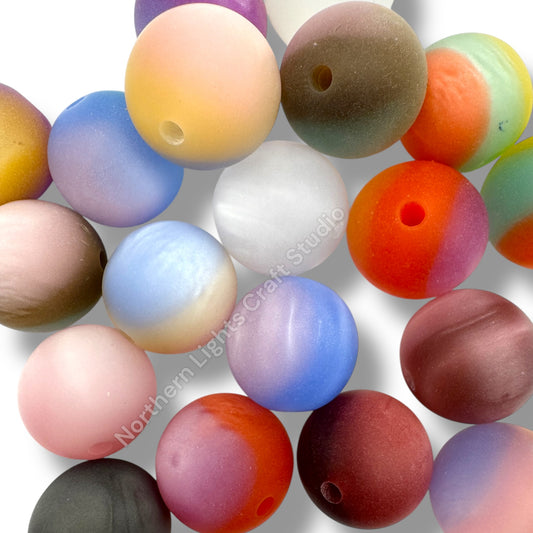 16mm Frosted Cat Eye Ombre Beads - 20 pcs.