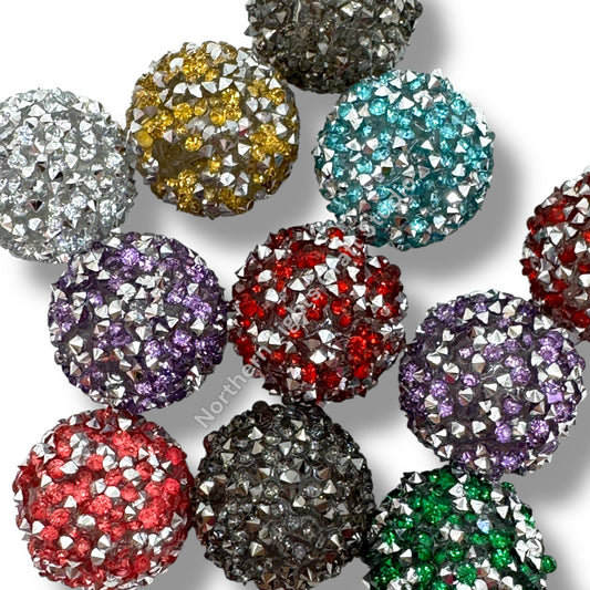 Sugar Round Acrylic Bling Beads 20mm