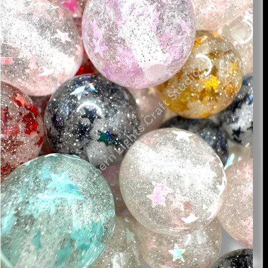 16mm Glittle Star Foil Beads 20pcs.