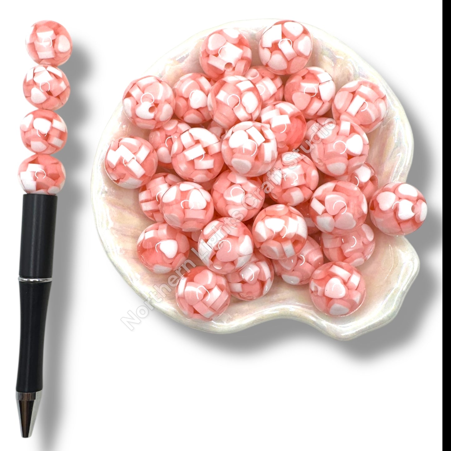 16mm Acrylic Heart Jelly Beads - 20pcs.