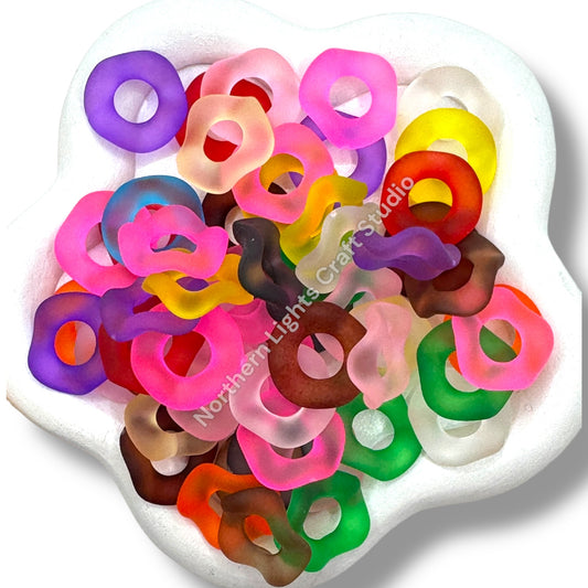 Frosted Translucent Wavy Spacer 16mm Mix of 50 pcs.