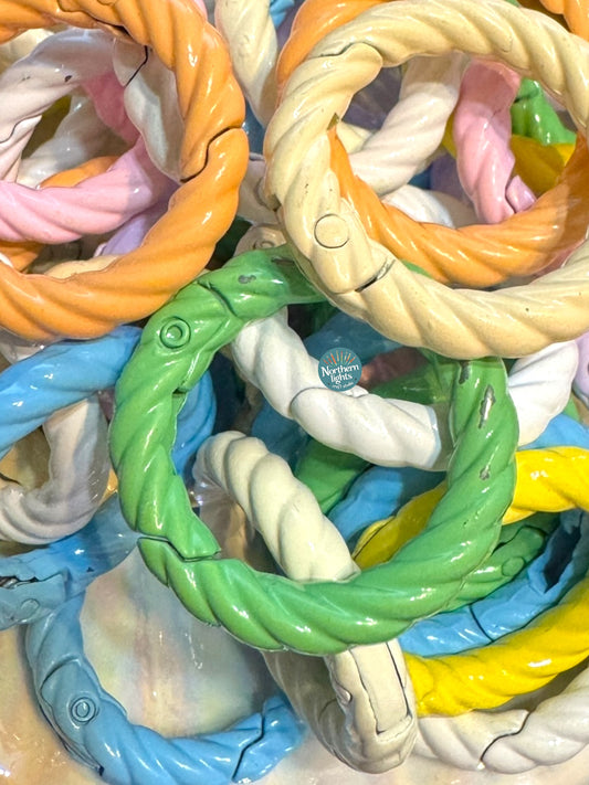 Rope Color Coated Metal Keyring for DIY - 10 pieces