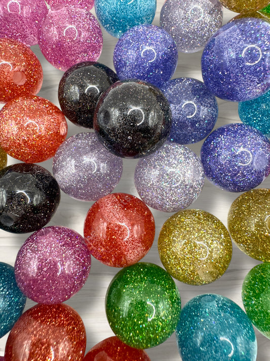 Glitter Shiny Beads 20 mm - 10 Pieces