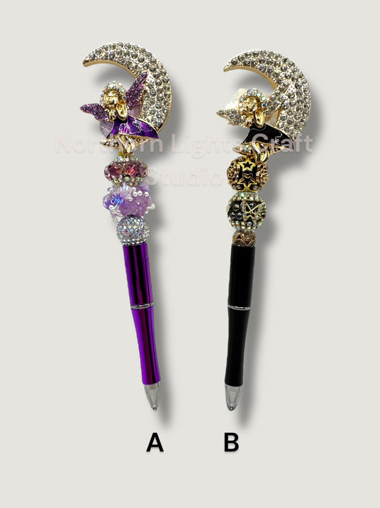 Fancy Crystal Angel Moon Pen