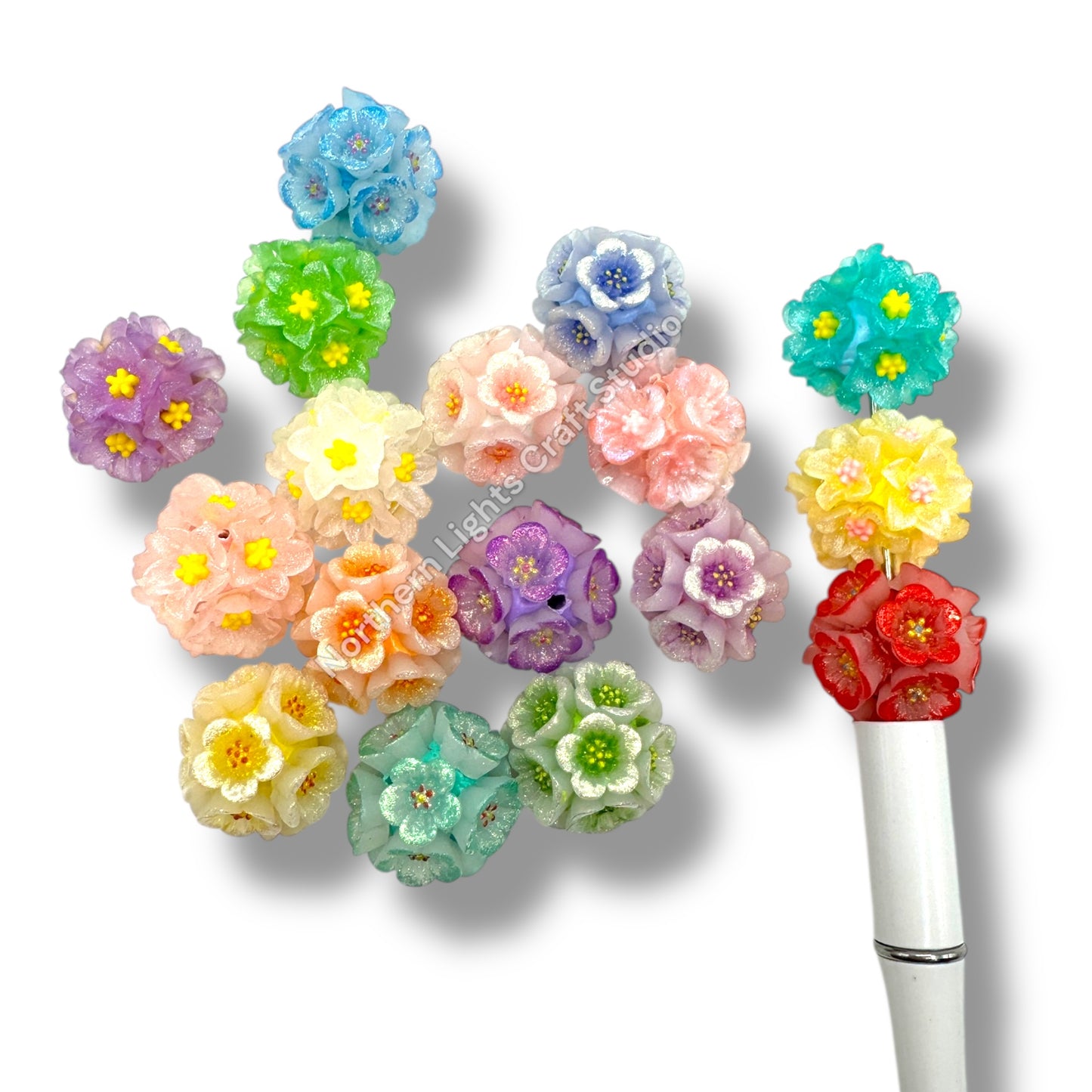Flower Beads for Beaded Pens 5pc.