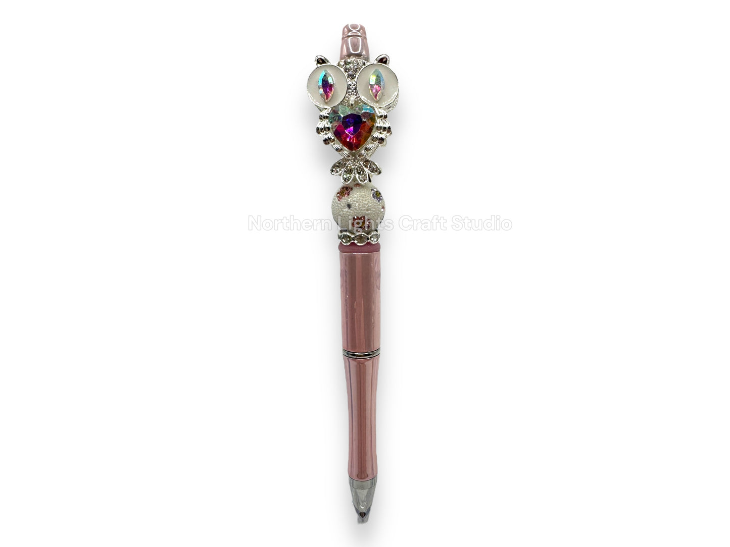 Fancy Handcrafted Silver Crystal Owl Pens
