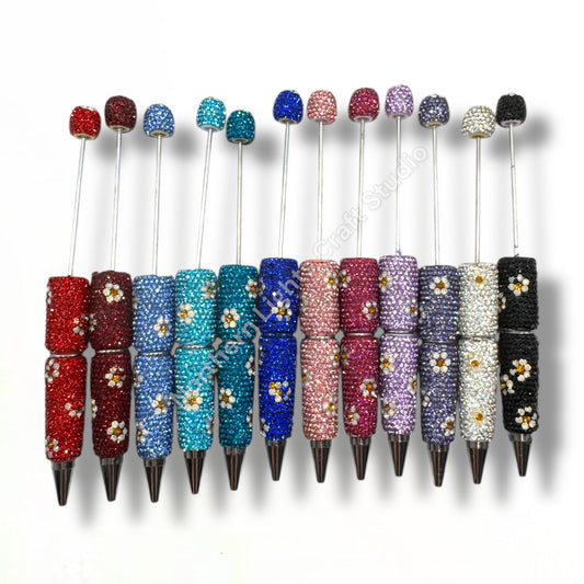 Beadable Rhinestone Flower Pen