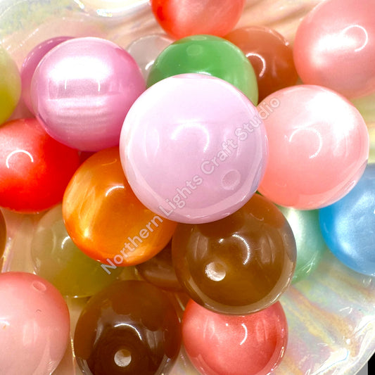 20mm Cat's Eye Glitter Beads - 10 pcs.