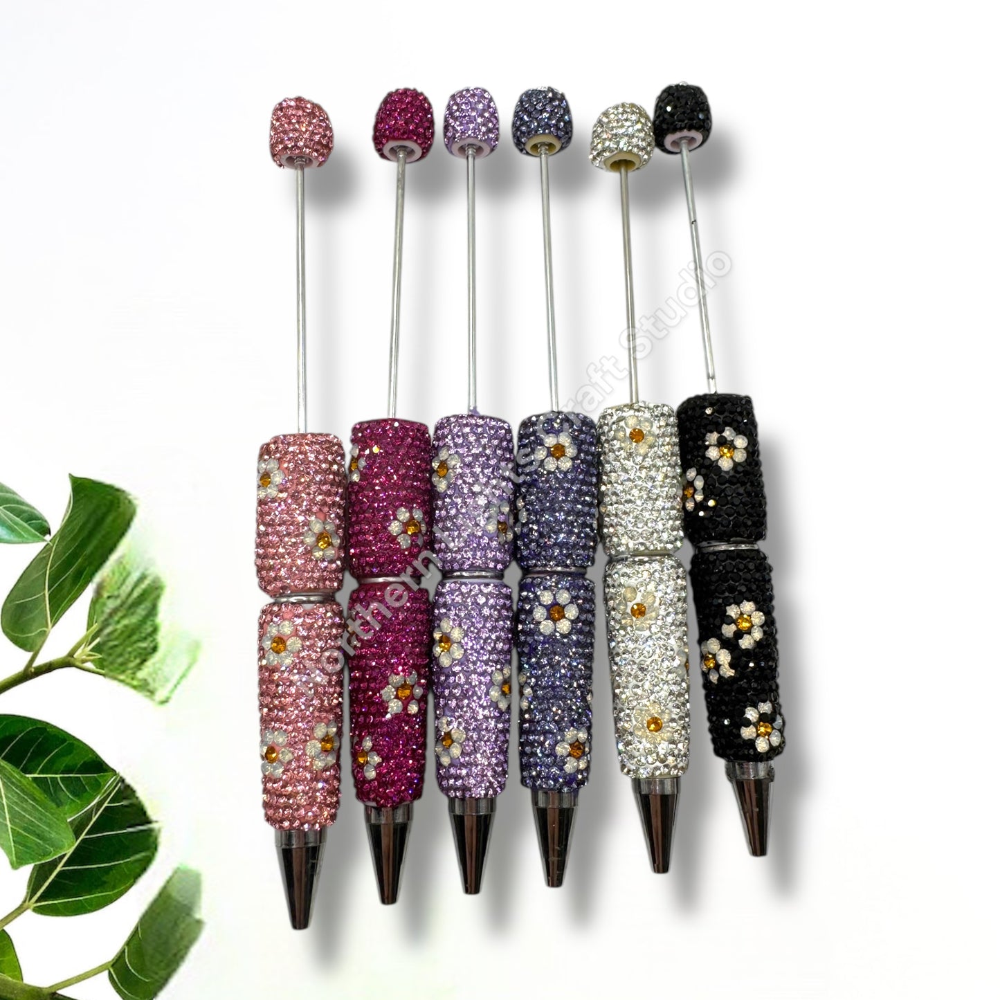 Beadable Rhinestone Flower Pen