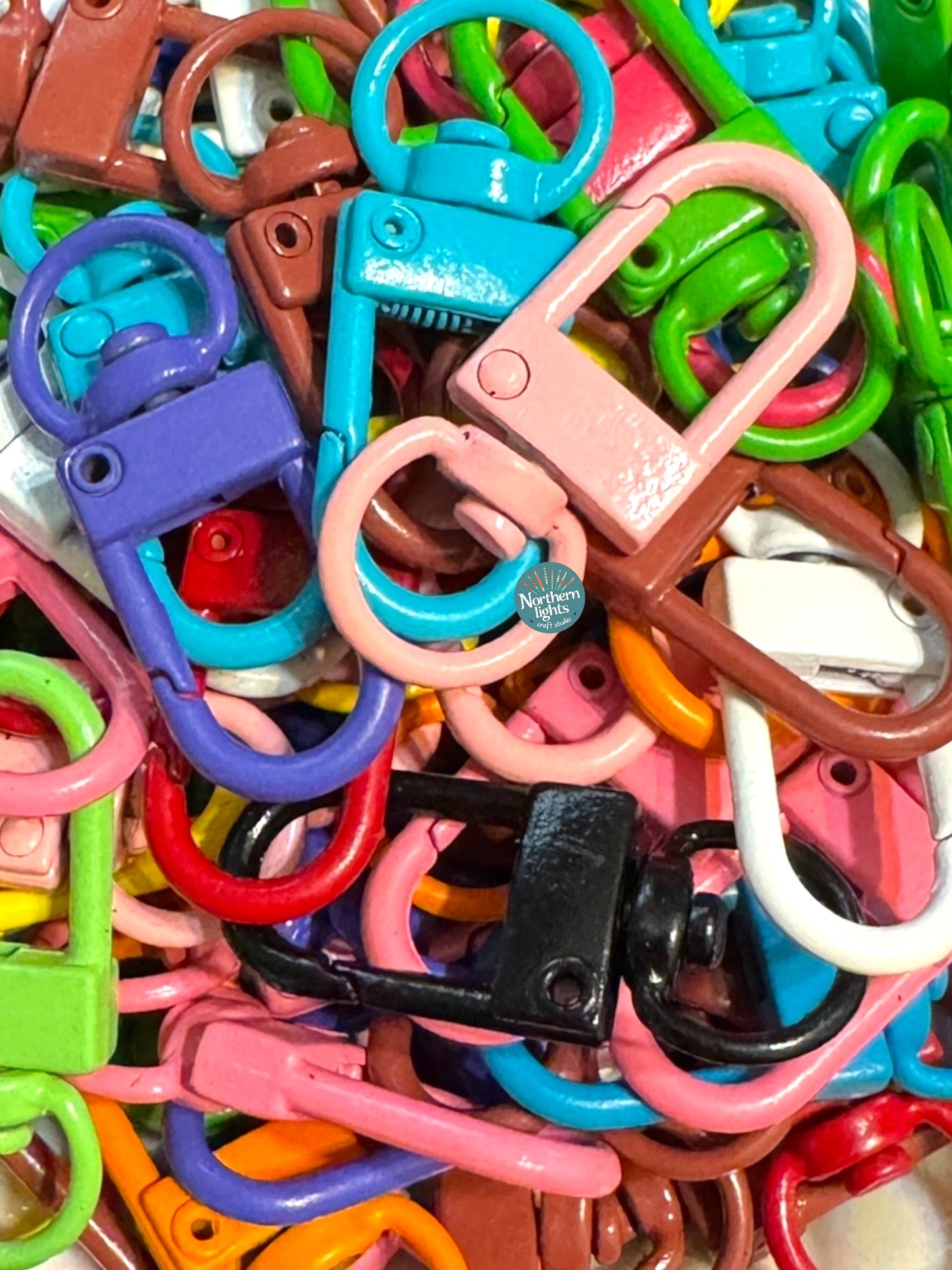 Swivel Ring Color Coated Metal Keyring for DIY - 20 piece mix bag