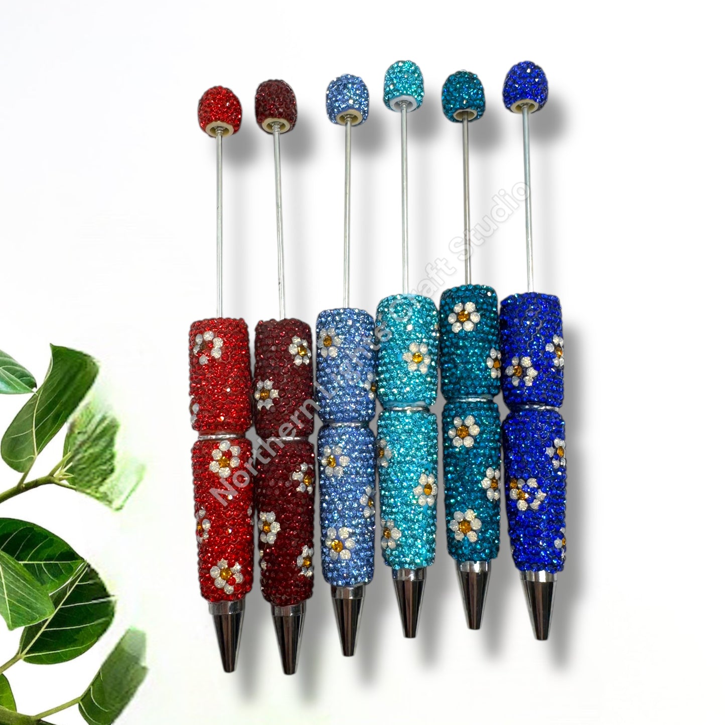 Beadable Rhinestone Flower Pen