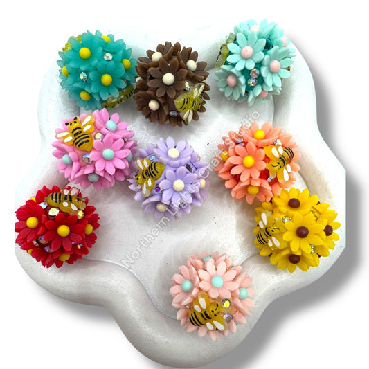 Flower Bee Beads - 5 pcs.