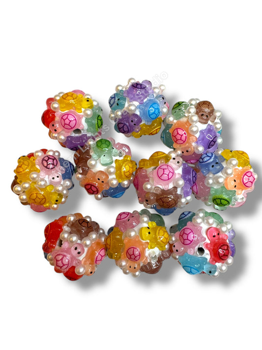 Fancy Turtle Beads - 5 pcs.