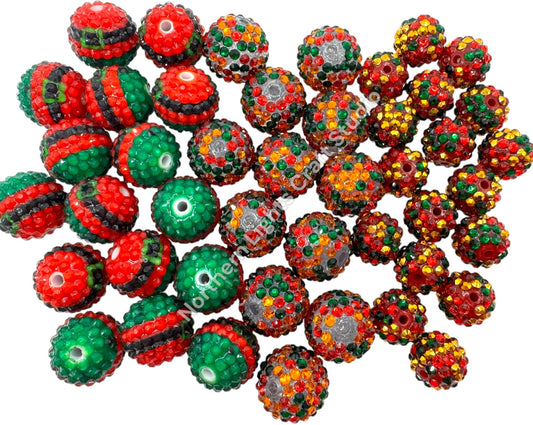 Christmas Color Bubblegum Rhinestone - Different Color Options Available