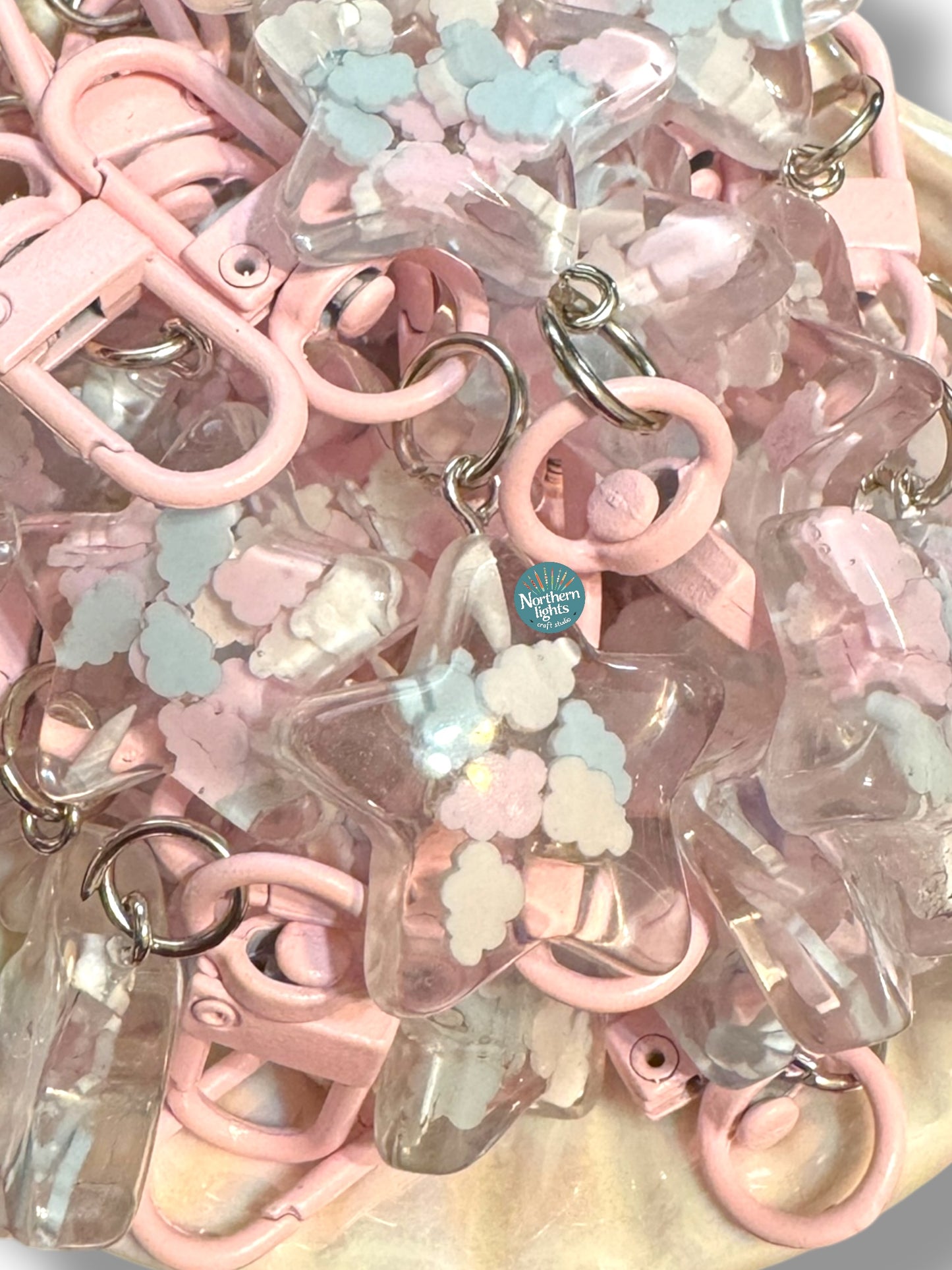 Acrylic Star Swivel Keyring for DIY - 1 piece