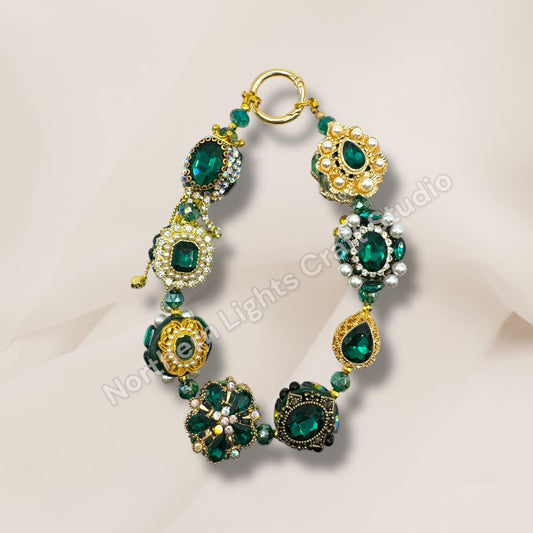 Emerald City Fancy Beaded Keychain
