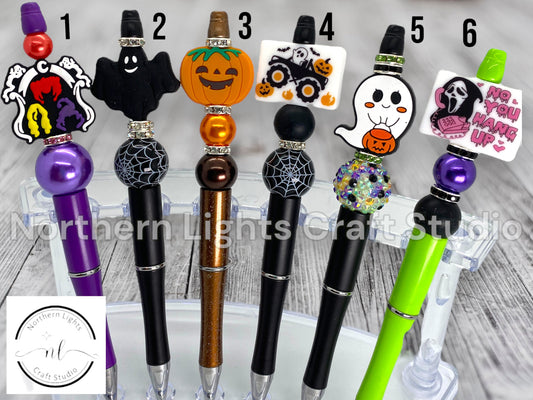 Custom Beaded Pen, Halloween Pen, Halloween Party Door Prizes, Ghost Pen, Pumpkin Pen, Hocus Pocus, Scream Ghost, Halloween Bling  Pen