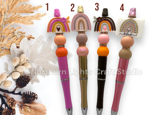 Custom Beaded Boho Rainbow Pen, Rainbow Pen, Boho Rainbow Pen, Bling Rainbow Pen, Cute Rainbow Pen, Boho Themed Pens, Be Kind Boho