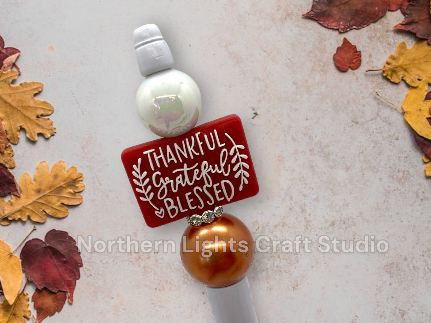 Custom Beaded Pen, Pumpkin Spice Latte, Bling Pen, Thanksgiving Gift, Pumpkin Themed Gift, Caramel Latte, Coffee Pen, Pilgrim Gnome