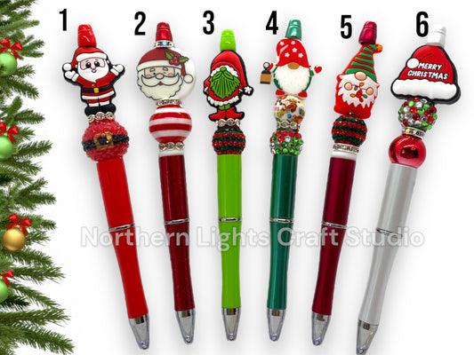 Custom Beaded Christmas Pen, Bling Pen, Christmas Bling Pen, Santa Gift, Ho Ho Ho, Santa Baby, Cute Stocking Stuffer, Gnome, Santa Pen