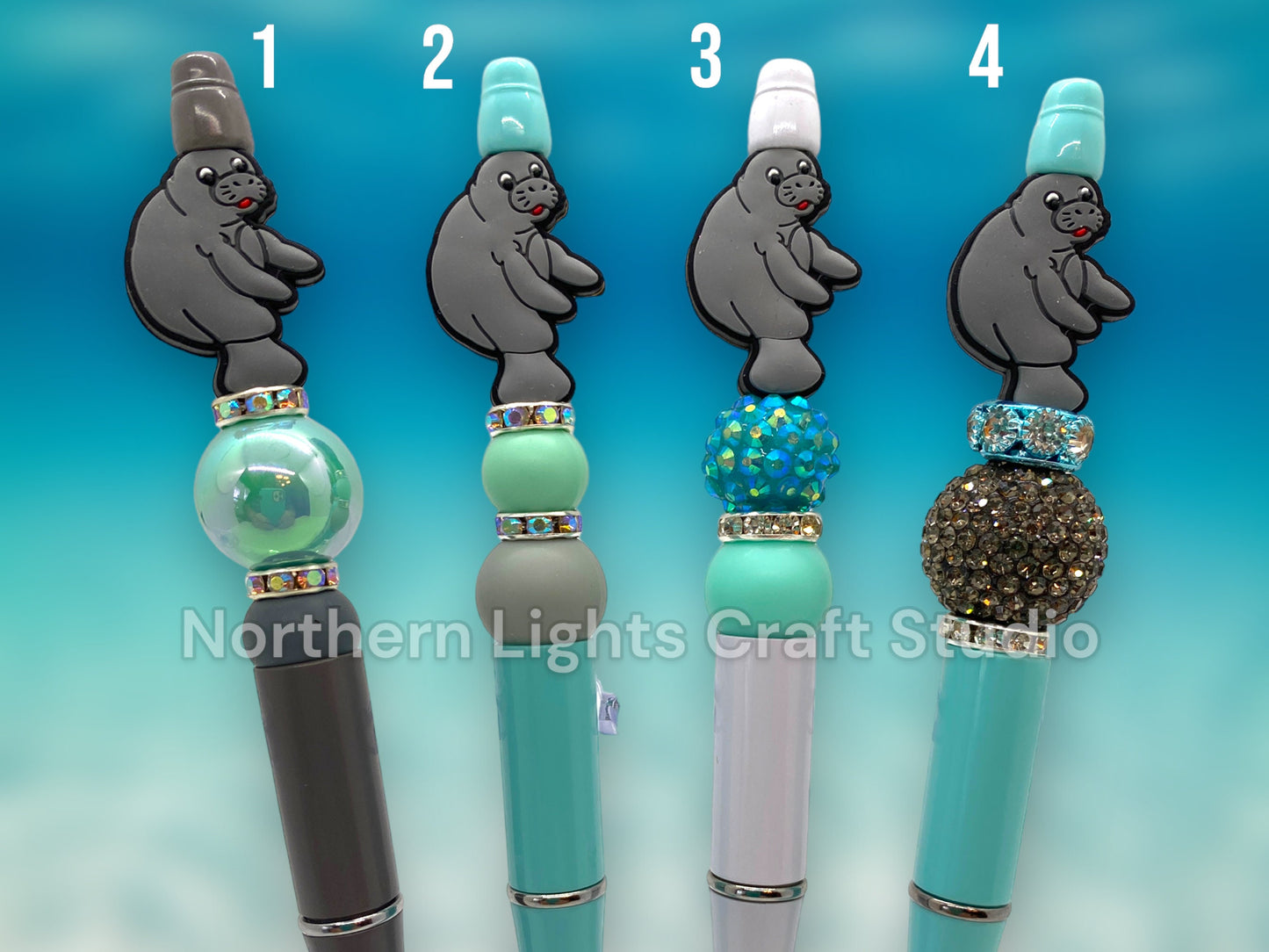 Cute Manatee Beaded Pen, Manatee, Save the Manatee Pen, Bling Pen, Sea Creatures Pen, Manatee Gift
