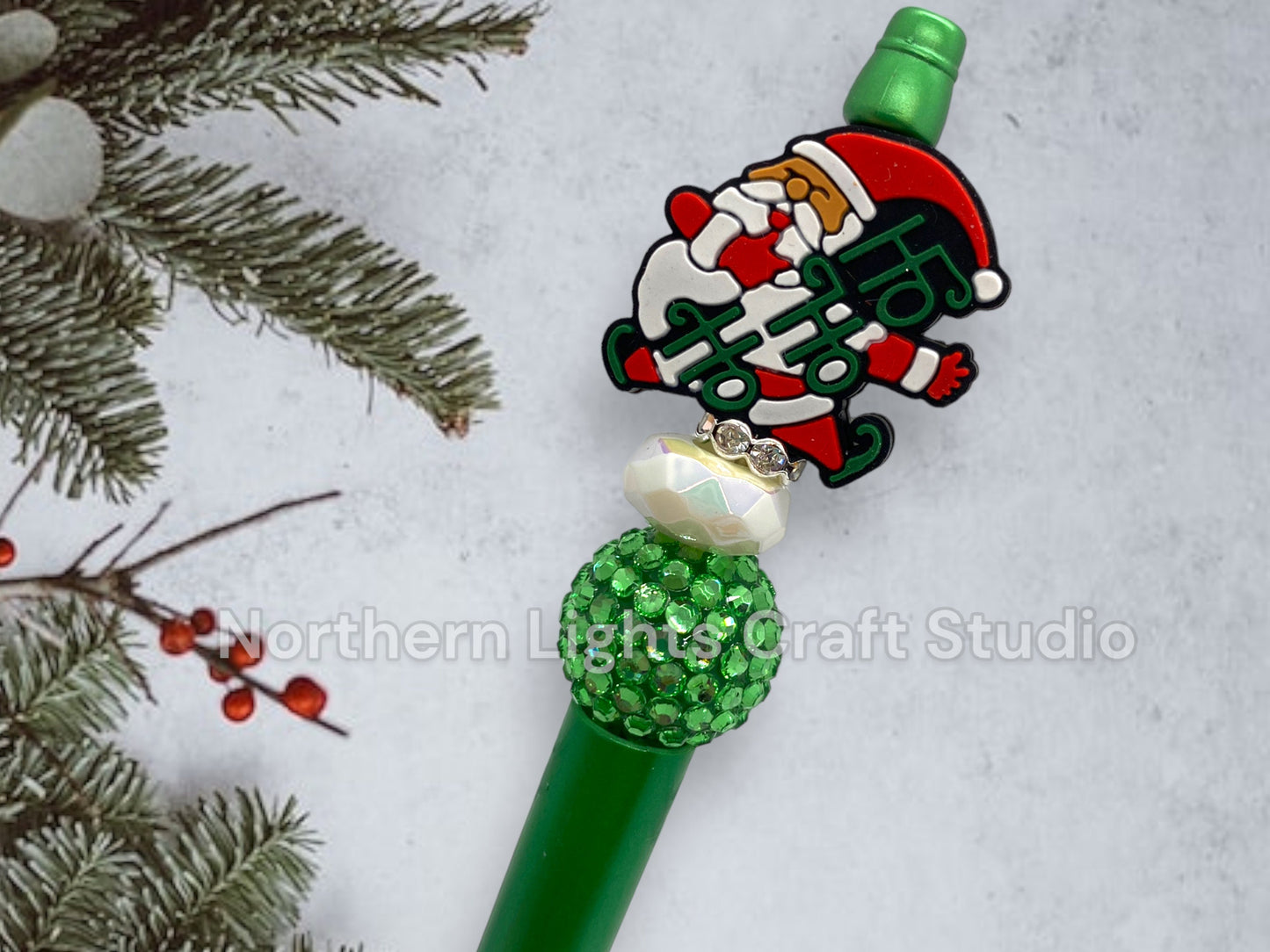 Custom Beaded Christmas Pen, Bling Pen, Christmas Bling Pen, Santa Gift, Ho Ho Ho, Santa Baby, Cute Stocking Stuffer, Gnome, Santa
