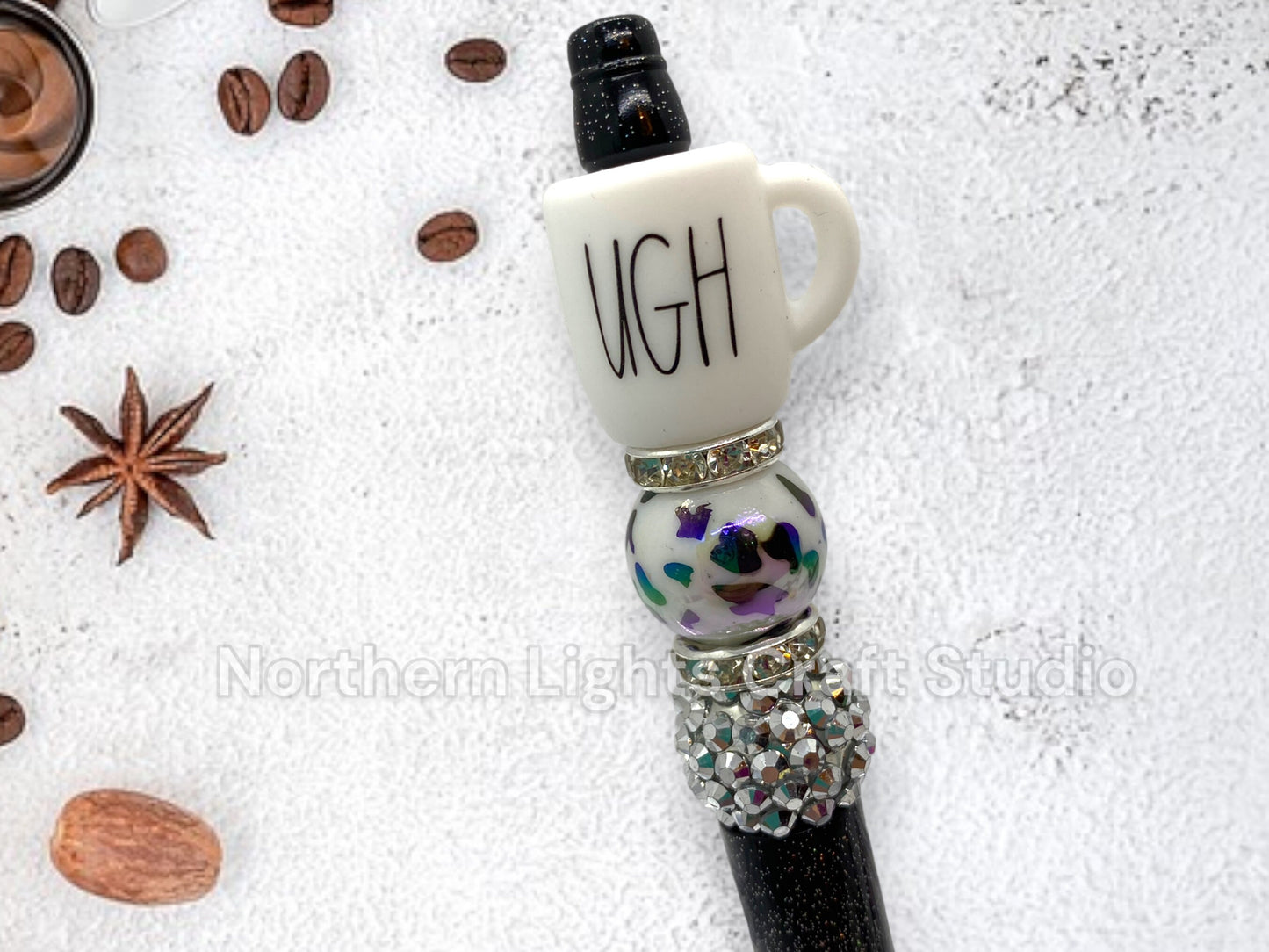 Coffee Pen with Sayings, Beaded Coffee Pen, Custom Coffee Pen, Gift for Coffee Lovers, Coffee Gift Basket Ideas, Get it Done, Teacher Life