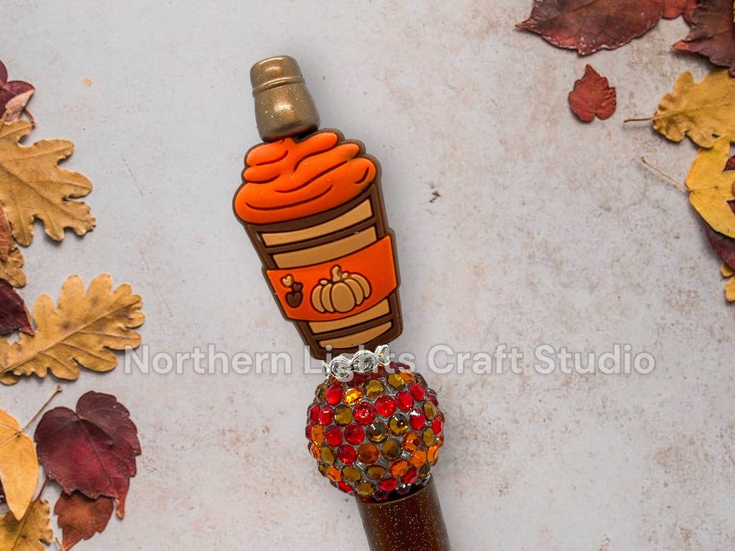 Beaded Coffee Pen, Bling Pen, Bling Coffee Pen, Gift for Coffee Lovers, Gourmet Coffee Pen, Pumpkin Spice Latte, Mama Spice, Pumpkin Spice