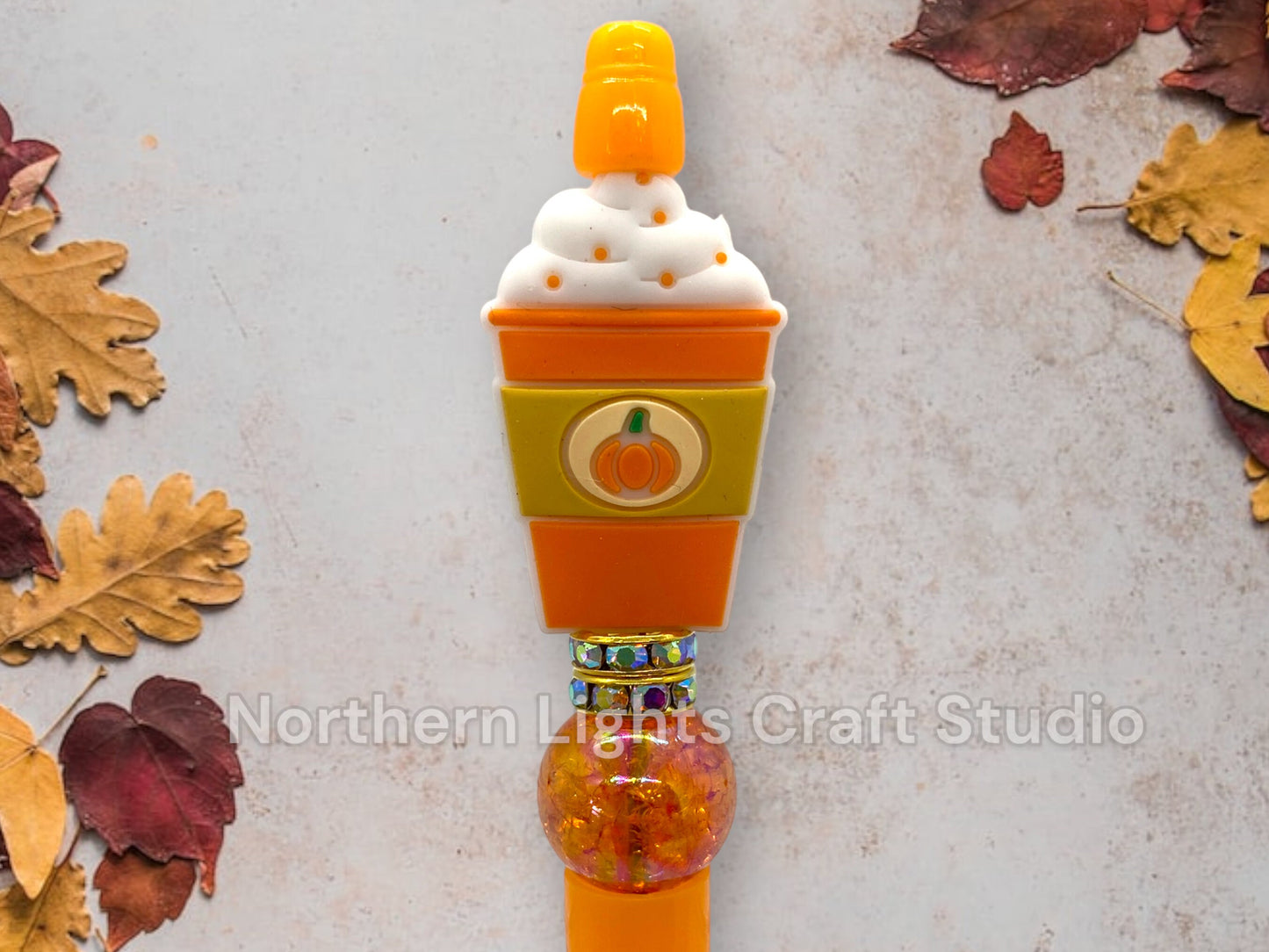 Beaded Coffee Pen, Bling Pen, Bling Coffee Pen, Gift for Coffee Lovers, Gourmet Coffee Pen, Pumpkin Spice Latte, Mama Spice, Pumpkin Spice