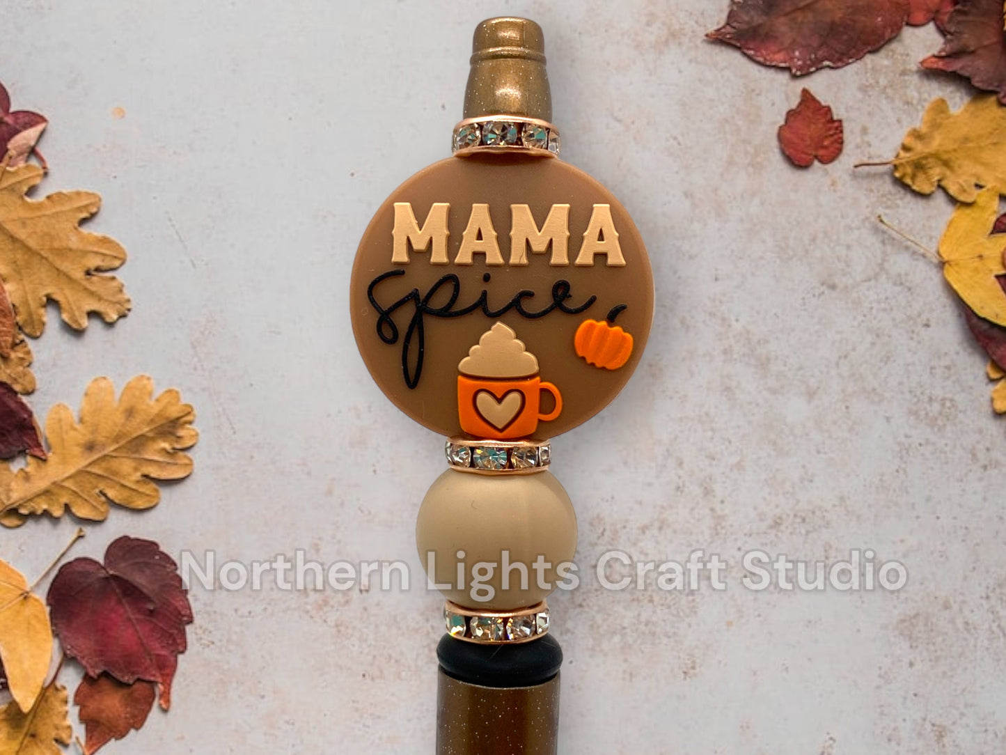 Beaded Coffee Pen, Bling Pen, Bling Coffee Pen, Gift for Coffee Lovers, Gourmet Coffee Pen, Pumpkin Spice Latte, Mama Spice, Pumpkin Spice