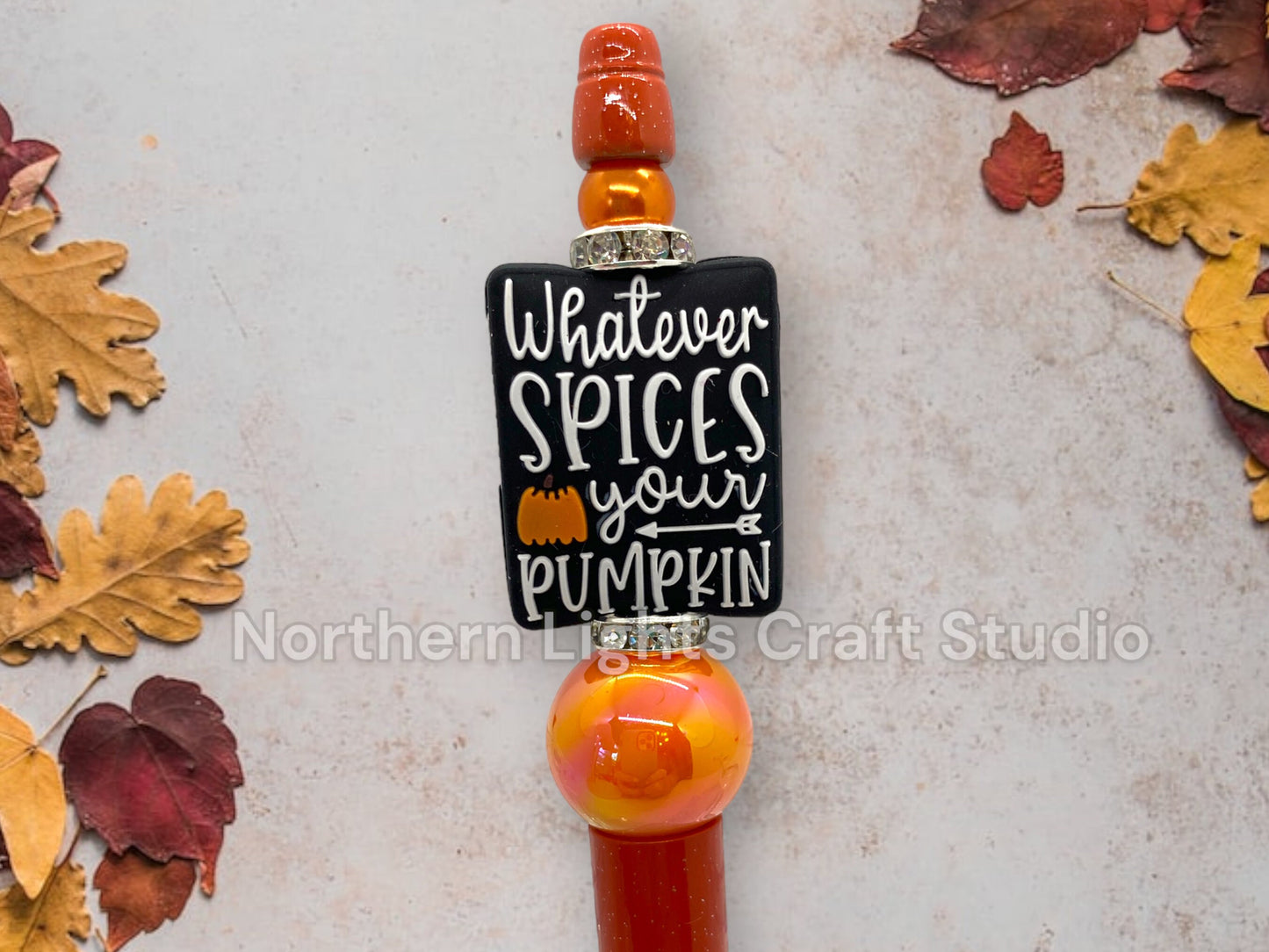 Beaded Coffee Pen, Bling Pen, Bling Coffee Pen, Gift for Coffee Lovers, Gourmet Coffee Pen, Pumpkin Spice Latte, Mama Spice, Pumpkin Spice