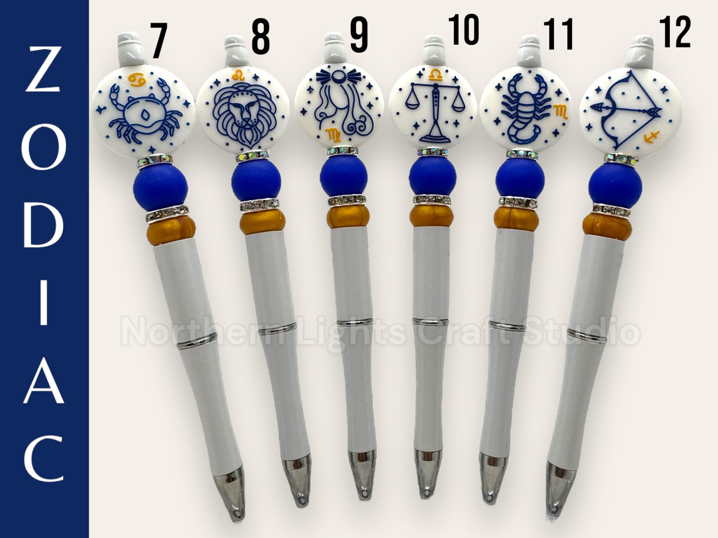 Zodiac Beaded Pen, Horoscope Gift, Astrological Sign, Zodiac Beaded Ink Pen, Zodiac Constellation Bead, Bead Pen, Bling Pen, Bling Pen