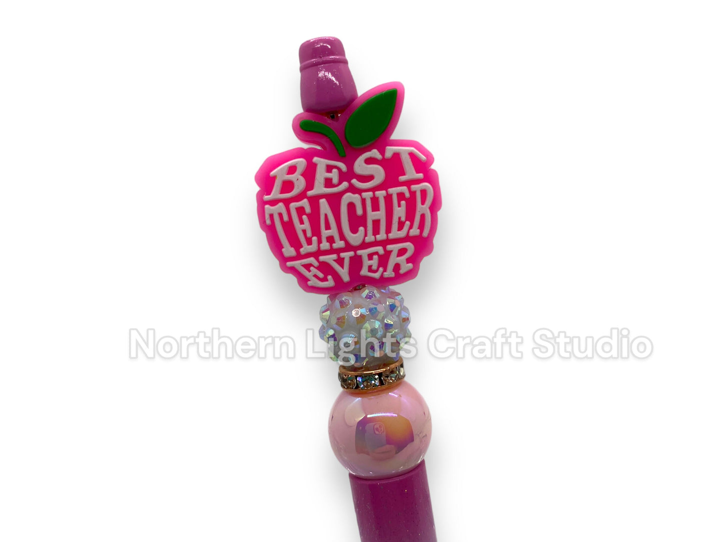 Bead Pen, Teacher Appreciation Gift, Inexpensive Teacher Gift, Bling Pen, Best Teacher Ever, Christmas Gift for Teachers, Teacher Apple