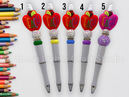 Teacher Appreciation Pen, Inexpensive Teacher Pen, Teacher Bling Pen, Teacher Christmas Gift, Teacher Apple, Gift Ideas for Teachers