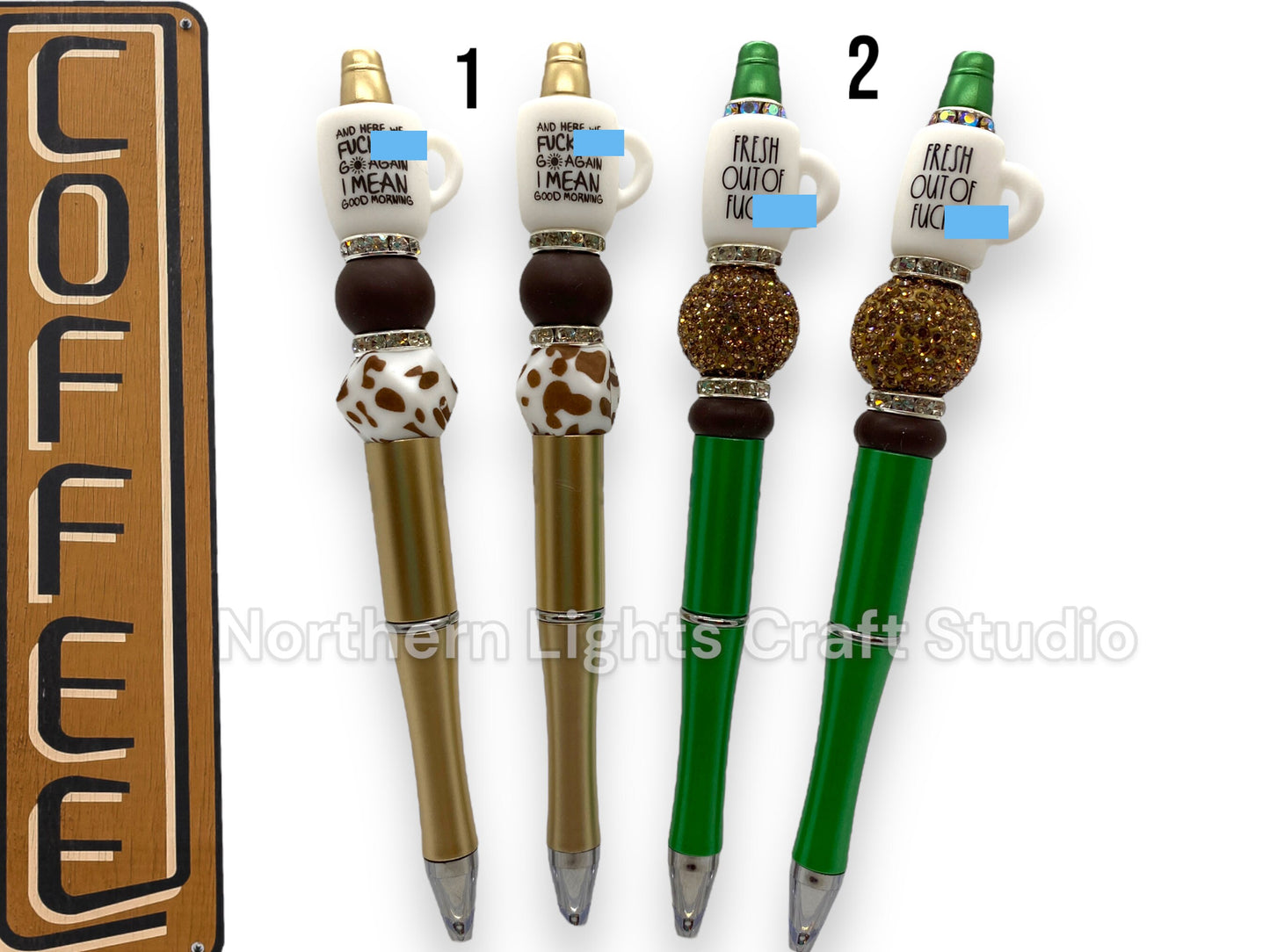 Bad Word Coffee Pen, Gourmet Coffee Gift, Fresh out of F*cks, Silicone Coffee Cup Bead, Coffee Pen, Sarcastic Coffee, Beaded Coffee Pen