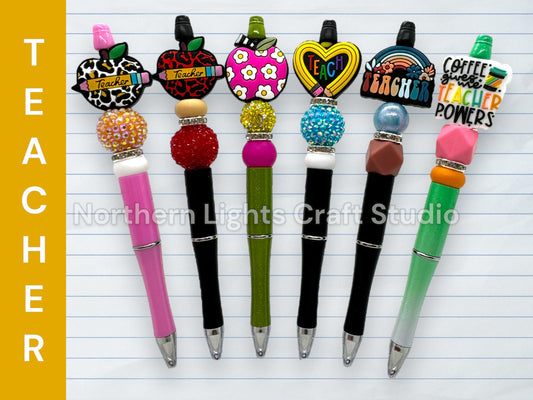 Teacher Appreciation Gift, Teacher Apple Pen, Bling Pen, Teacher Heart, Teacher Christmas Gift, Boho Teacher, Cute Teacher Pen