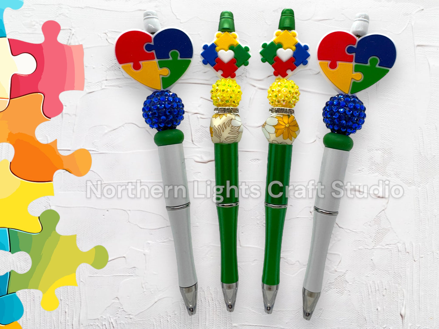 Custom Beaded Autism Awareness Pen, Autism Awareness Puzzle Bead Pen, Autism Therapist Gift Idea, Autism Support Pen