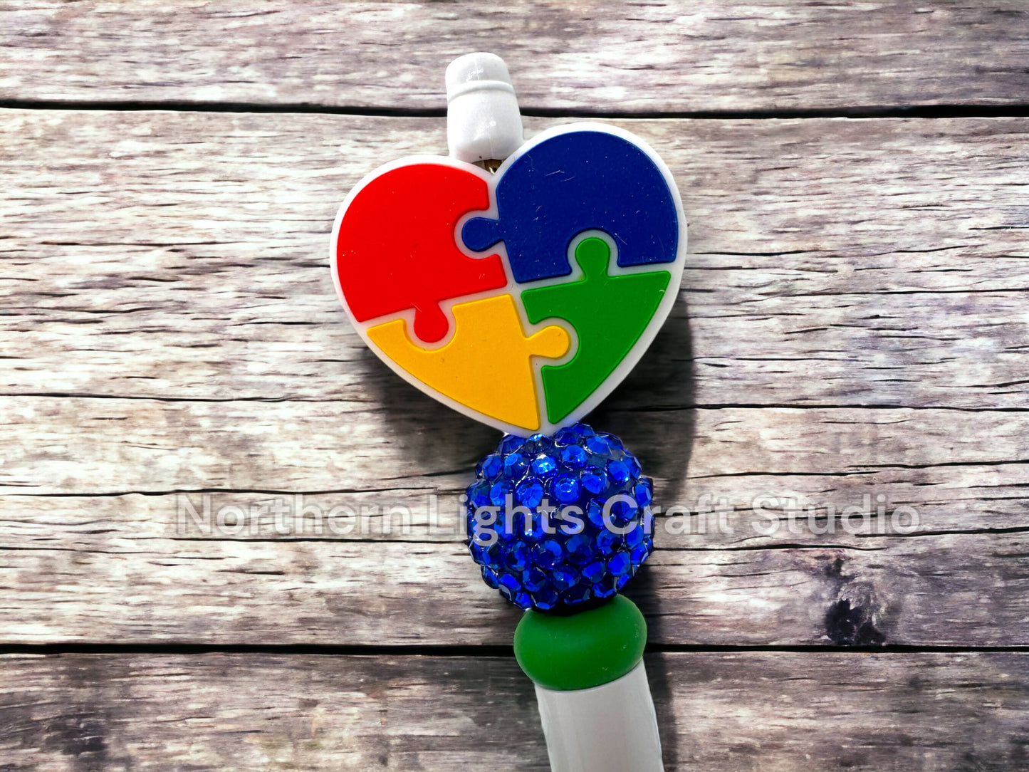 Custom Beaded Autism Awareness Pen, Autism Awareness Puzzle Bead Pen, Autism Therapist Gift Idea, Autism Support Pen